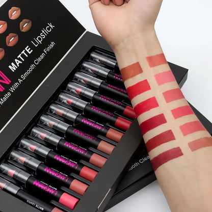 12 - Pieces Sexy Matte Lipstick - Allure SocietyLipstick