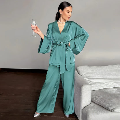 2 Piece Satin Sleepwear - Allure SocietyLoungewear Sets