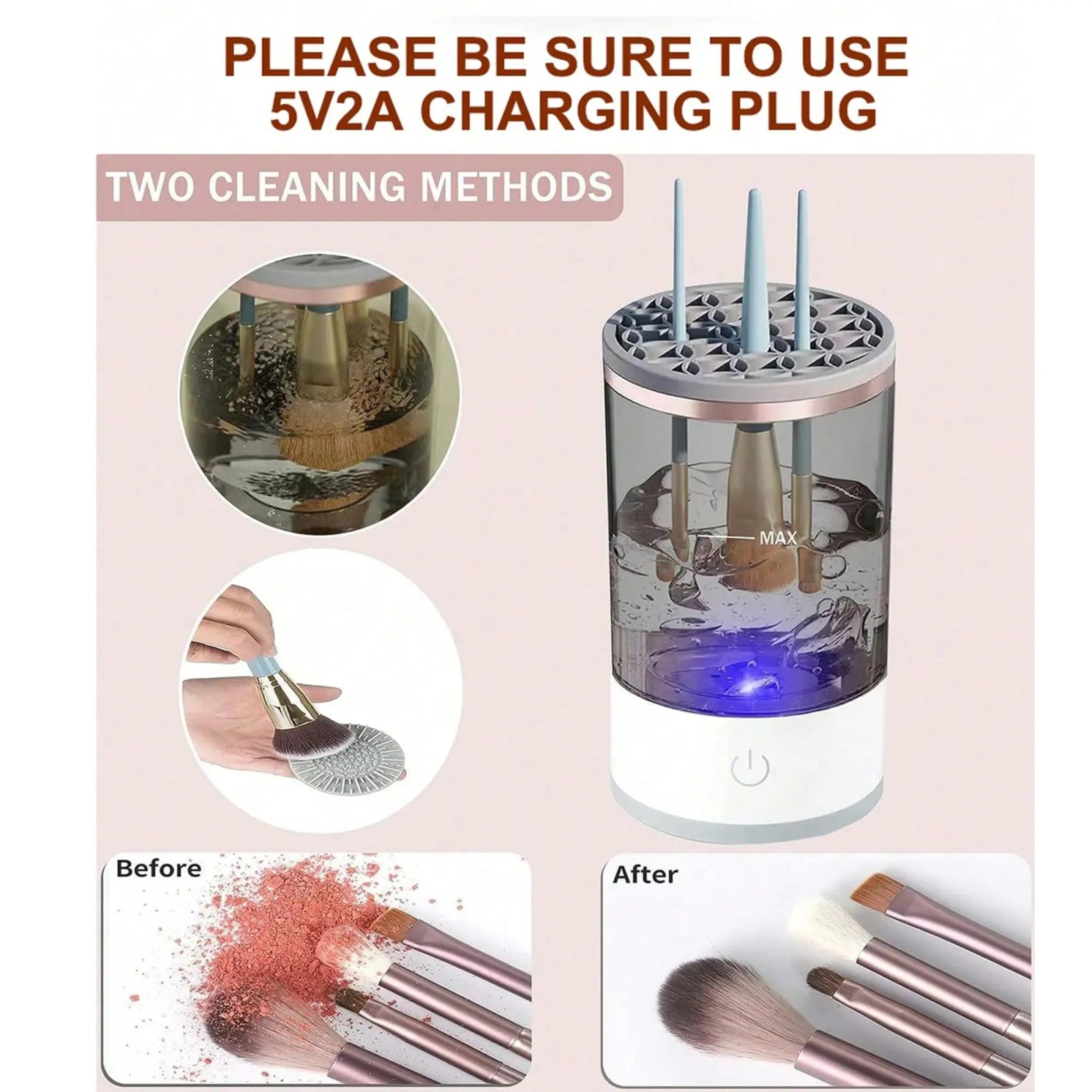 3 - in - 1 Automatic Makeup Brush Cleaning and Drying Stand - Allure SocietyMakeup Brush Cleaner