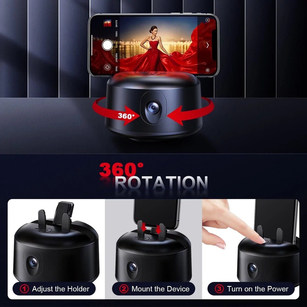 360 Degree Auto - Face Tracking Camera Mount - Allure SocietyCamera Mount