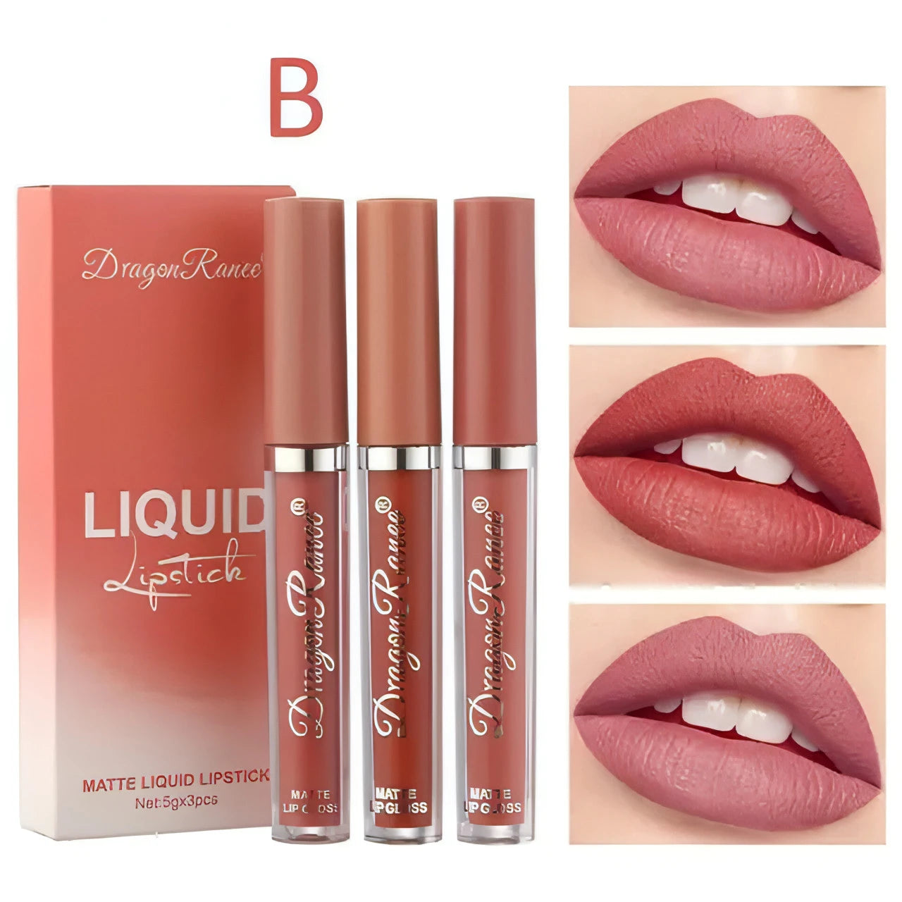 3pc/set Waterproof Matte Velvet Lip Gloss - Allure SocietyLip Sets