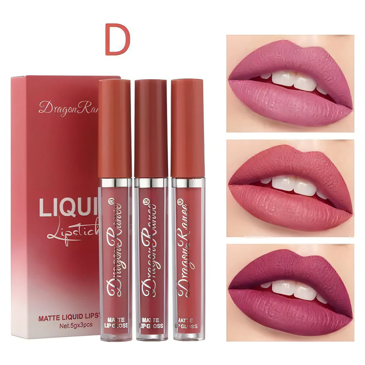 3pc/set Waterproof Matte Velvet Lip Gloss - Allure SocietyLip Sets