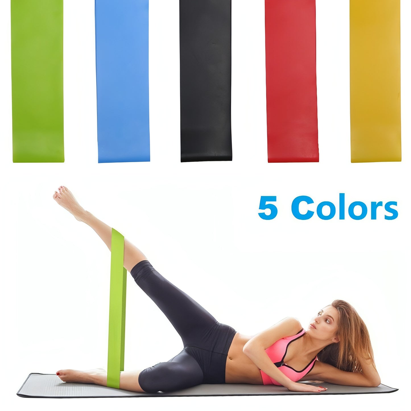 5 Piece Set Resistance Levels Exercise Band for Home Gym Yoga Sports - Allure SocietyYoga Accessories