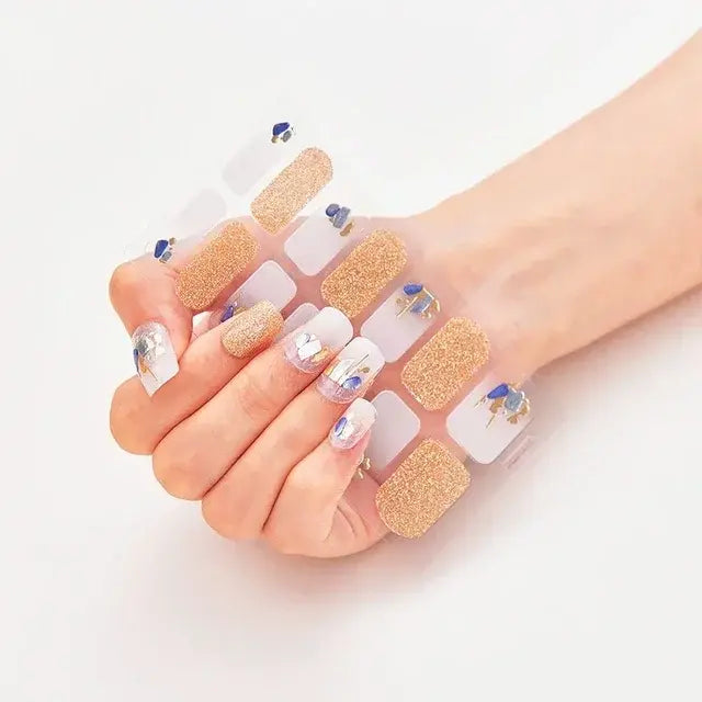 Semi Cured Gel Nail Wraps Full Cover Adhesive Manicure Decoration - Allure SocietyFalse Nail Kits and Dryers