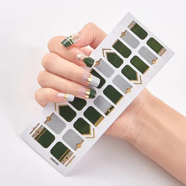 Semi Cured Gel Nail Wraps Full Cover Adhesive Manicure Decoration - Allure SocietyFalse Nail Kits and Dryers