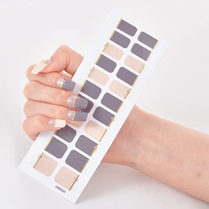 Semi Cured Gel Nail Wraps Full Cover Adhesive Manicure Decoration - Allure SocietyFalse Nail Kits and Dryers