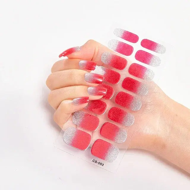 Semi Cured Gel Nail Wraps Full Cover Adhesive Manicure Decoration - Allure SocietyFalse Nail Kits and Dryers