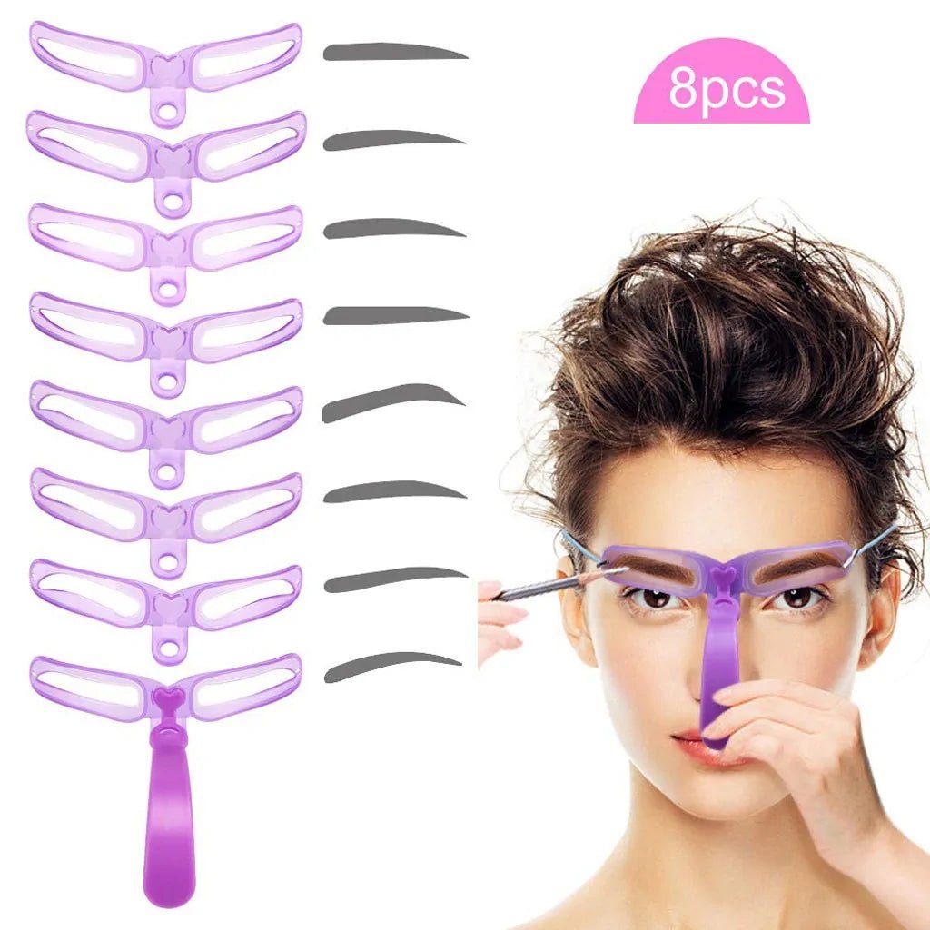 8 Pieces Eyebrow Shaper Template Stencil Kit - Allure SocietyMakeup Tools