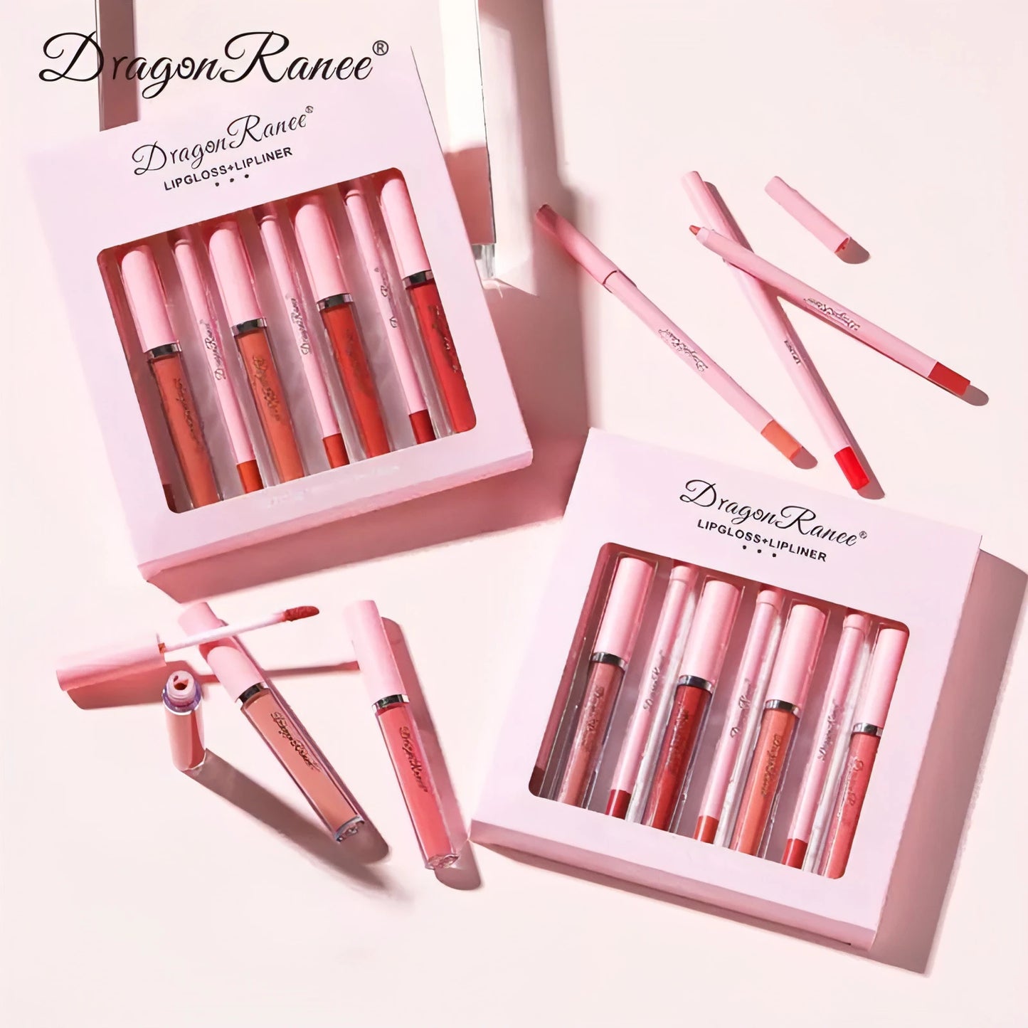 8pcs Lip Gloss and Lip Liner Pen Set - Allure SocietyLip Sets