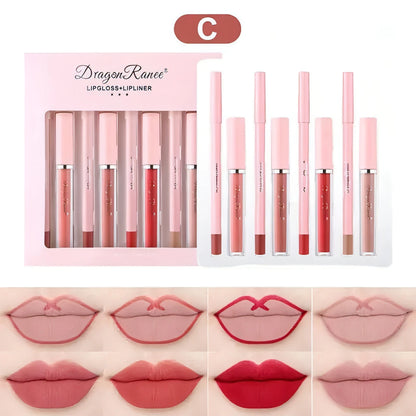 8pcs Lip Gloss and Lip Liner Pen Set - Allure SocietyLip Sets