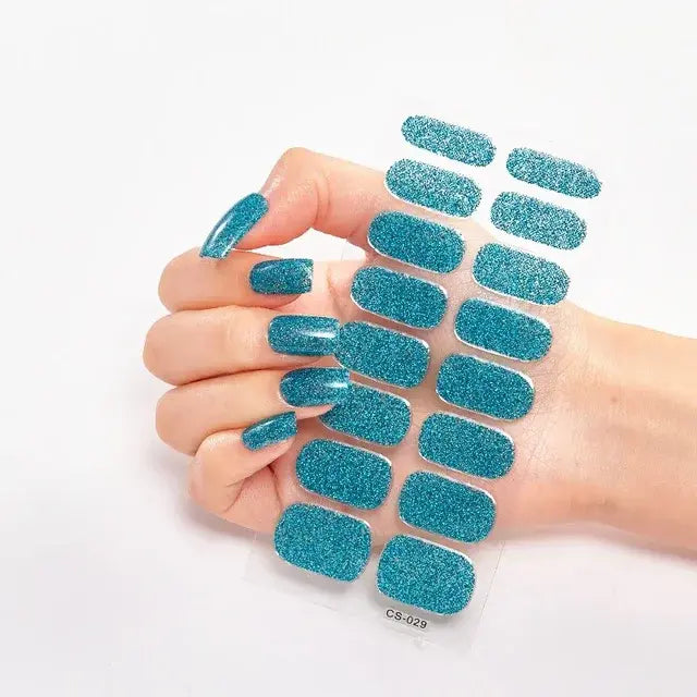 Semi Cured Gel Nail Wraps Full Cover Adhesive Manicure Decoration - Allure SocietyFalse Nail Kits and Dryers