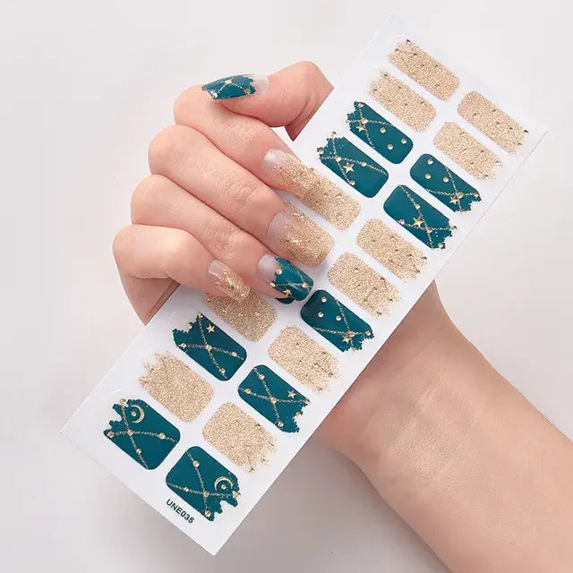 Semi Cured Gel Nail Wraps Full Cover Adhesive Manicure Decoration - Allure SocietyFalse Nail Kits and Dryers