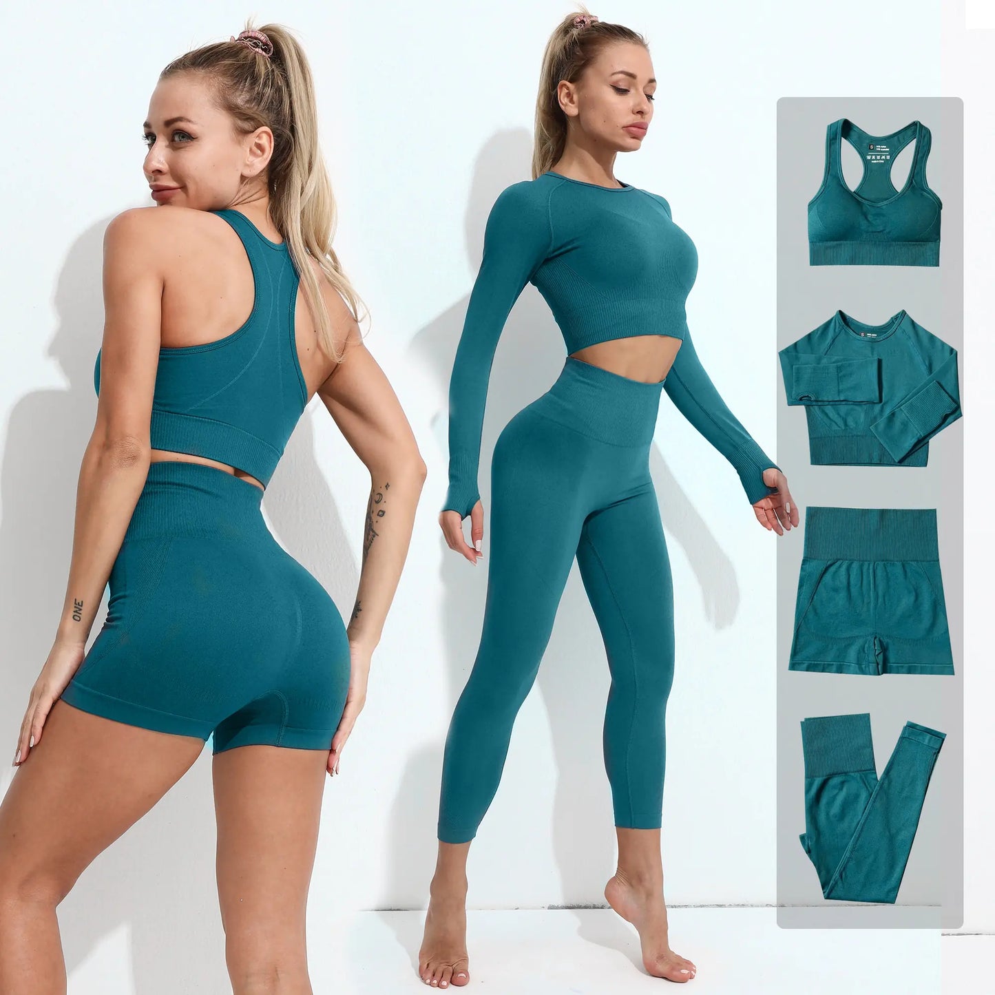 2/3/4PCS Seamless Yoga Activewear Set - Allure SocietyActivewear Sets