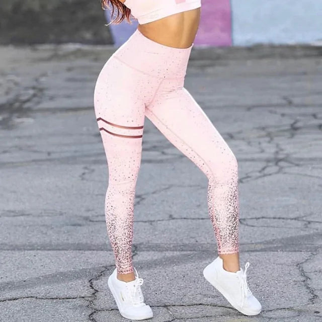 Women Gold Print Leggings - Allure SocietyActivewear Pants