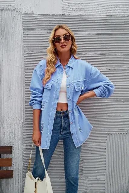 Washed Denim Jacket - Allure SocietyCasualwear Tops