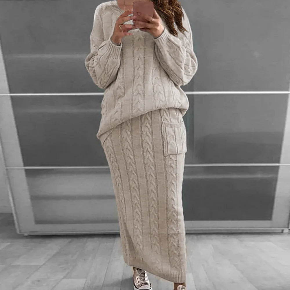 Autumn Winter Women Knitted 2 Pieces Set - Allure SocietyCasualwear Sets