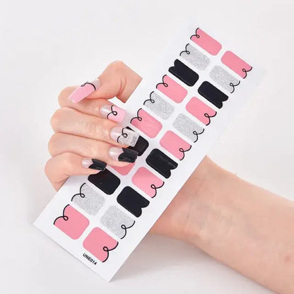 Semi Cured Gel Nail Wraps Full Cover Adhesive Manicure Decoration - Allure SocietyFalse Nail Kits and Dryers