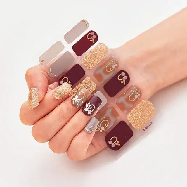 Semi Cured Gel Nail Wraps Full Cover Adhesive Manicure Decoration - Allure SocietyFalse Nail Kits and Dryers