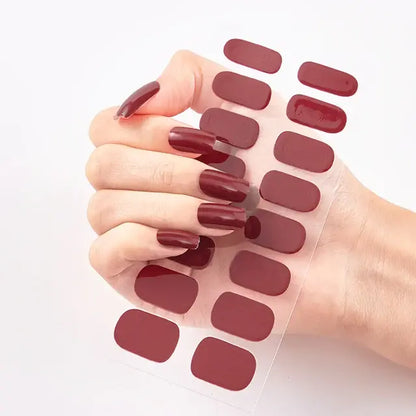 Semi Cured Gel Nail Wraps Full Cover Adhesive Manicure Decoration - Allure SocietyFalse Nail Kits and Dryers