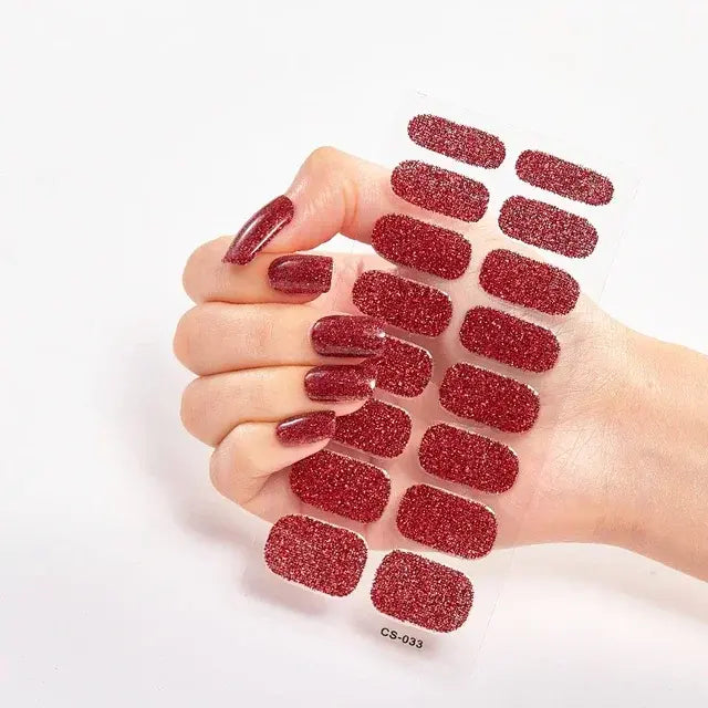 Semi Cured Gel Nail Wraps Full Cover Adhesive Manicure Decoration - Allure SocietyFalse Nail Kits and Dryers