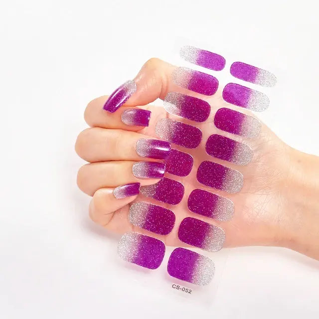 Semi Cured Gel Nail Wraps Full Cover Adhesive Manicure Decoration - Allure SocietyFalse Nail Kits and Dryers