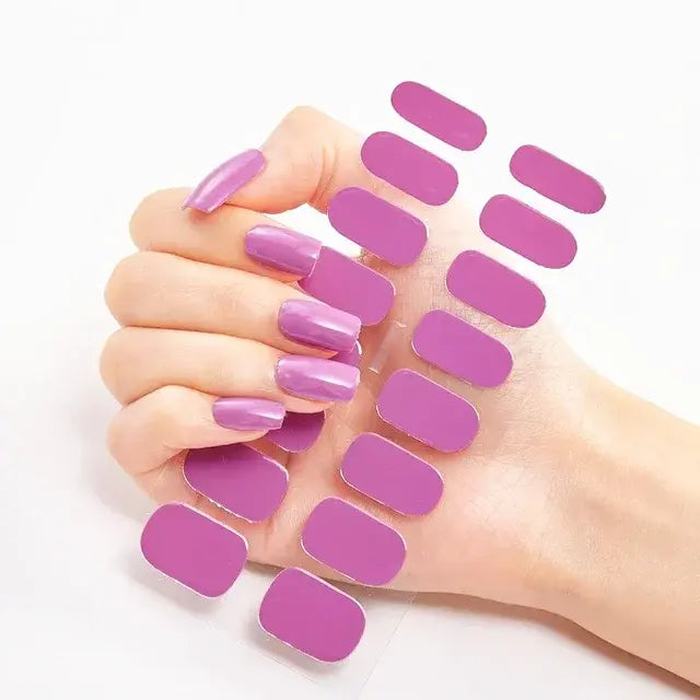 Semi Cured Gel Nail Wraps Full Cover Adhesive Manicure Decoration - Allure SocietyFalse Nail Kits and Dryers