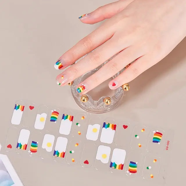 Semi Cured Gel Nail Wraps Full Cover Adhesive Manicure Decoration - Allure SocietyFalse Nail Kits and Dryers