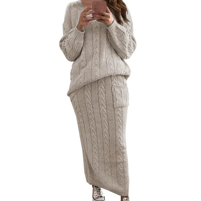 Autumn Winter Women Knitted 2 Pieces Set - Allure SocietyCasualwear Sets