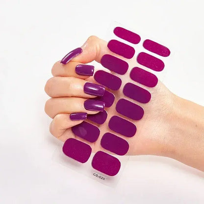 Semi Cured Gel Nail Wraps Full Cover Adhesive Manicure Decoration - Allure SocietyFalse Nail Kits and Dryers