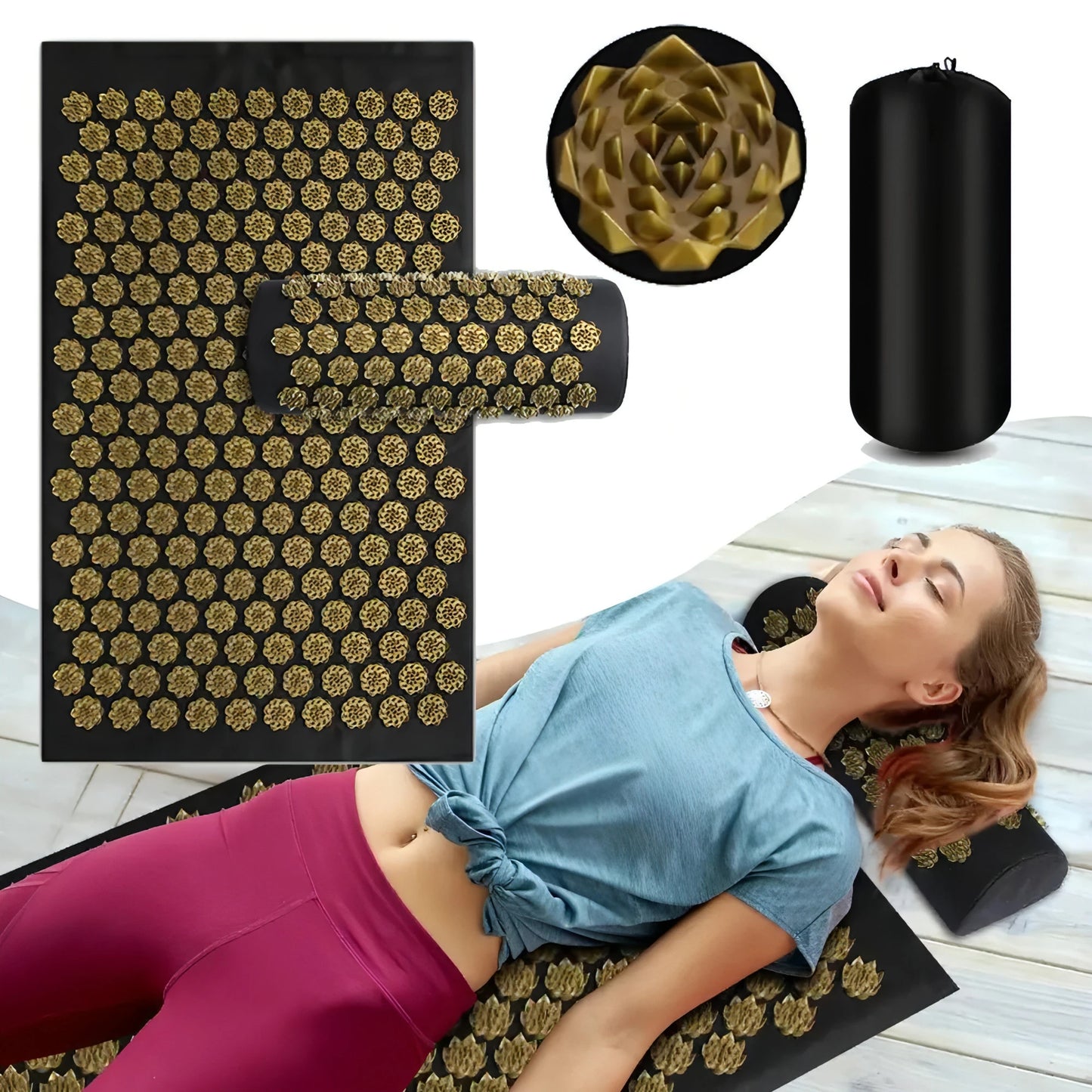 Acupressure Yoga Mat Kuznetsov's Applicator Cushion Sensi Massage Body Needles With Spikes Pillow Foot Massager Fitness Pilates - Allure SocietyMuscular Support