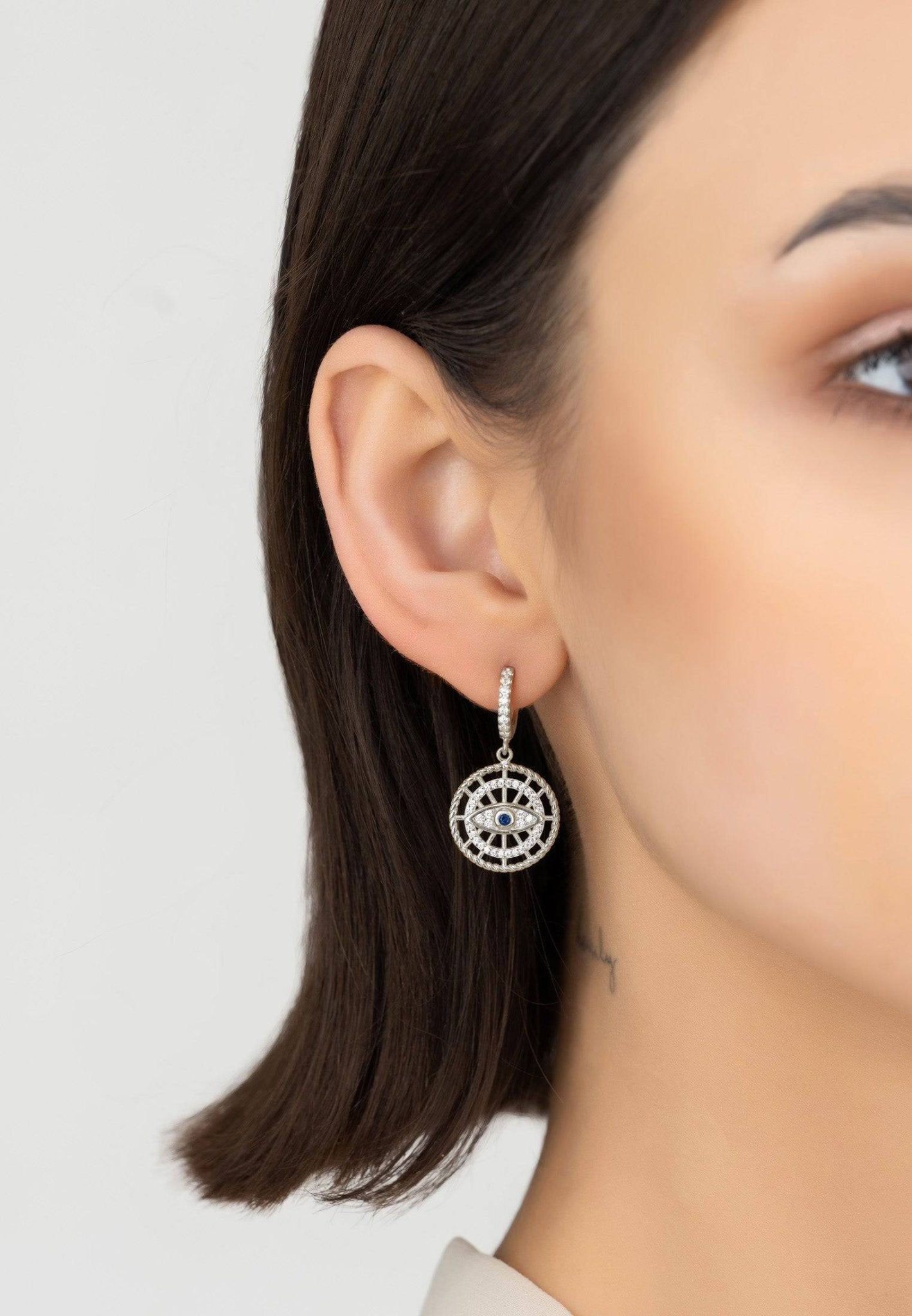 All Seeing Eye Drop Earrings Silver - Allure SocietyEarrings