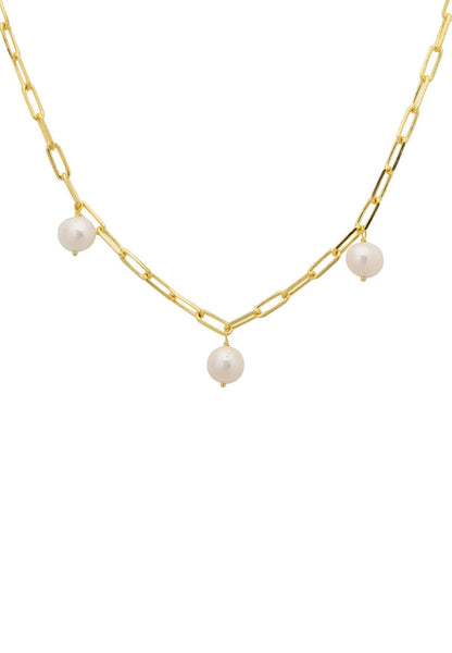 Amelia Three Pearl Necklace Gold - Allure SocietyNecklaces