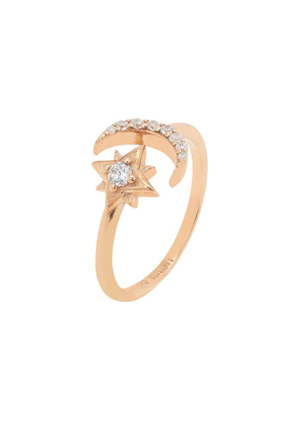 Astrid Moon & Star Ring Rosegold - Allure SocietyRings