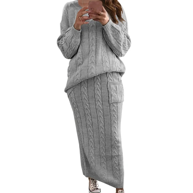 Autumn Winter Women Knitted 2 Pieces Set - Allure SocietyCasualwear Sets