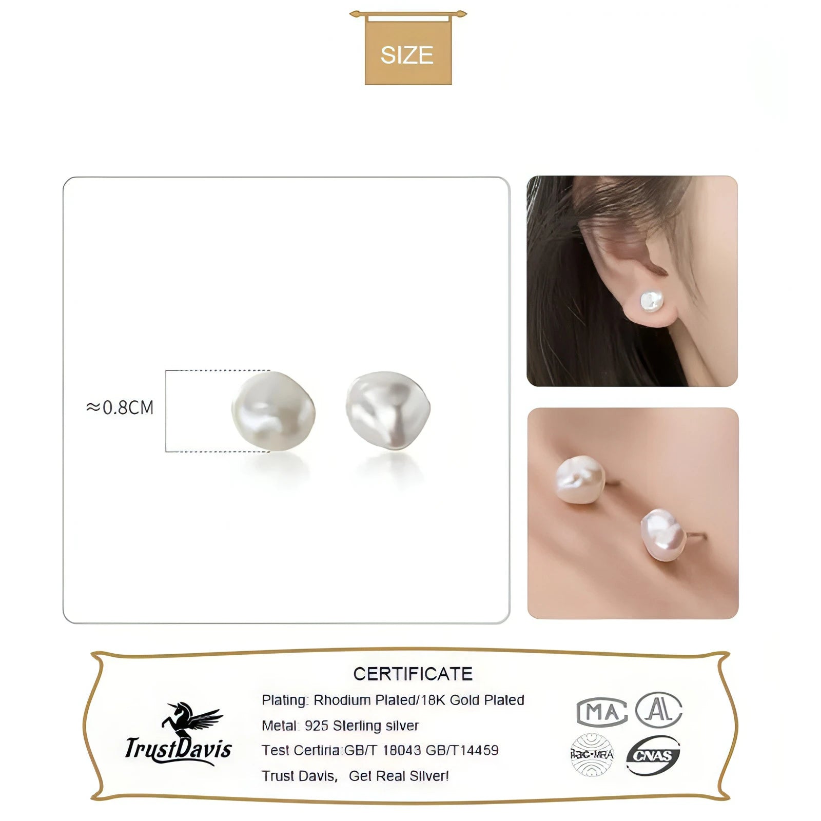 Baroque Pearl Stud Earrings - Allure SocietyEarrings