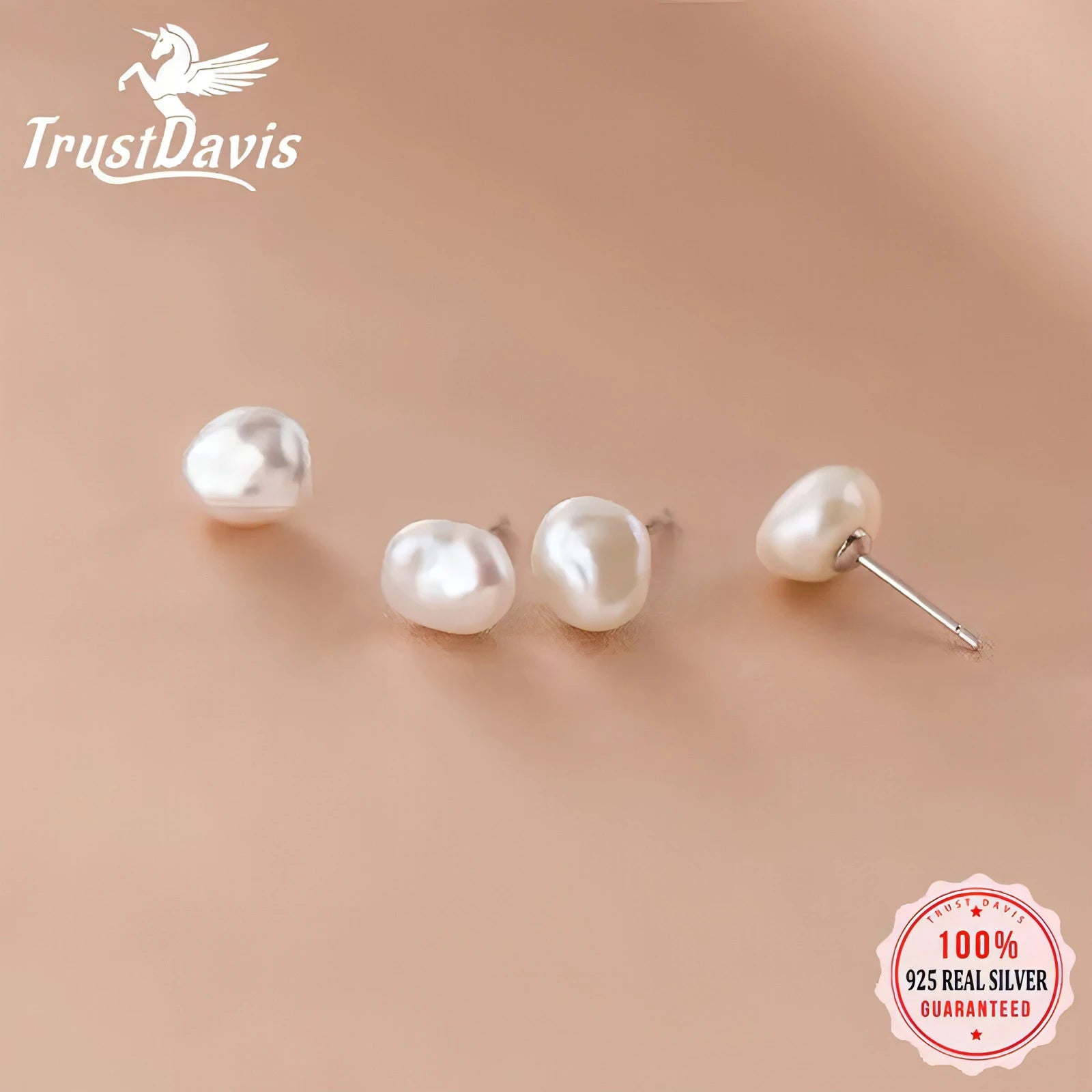 Baroque Pearl Stud Earrings - Allure SocietyEarrings