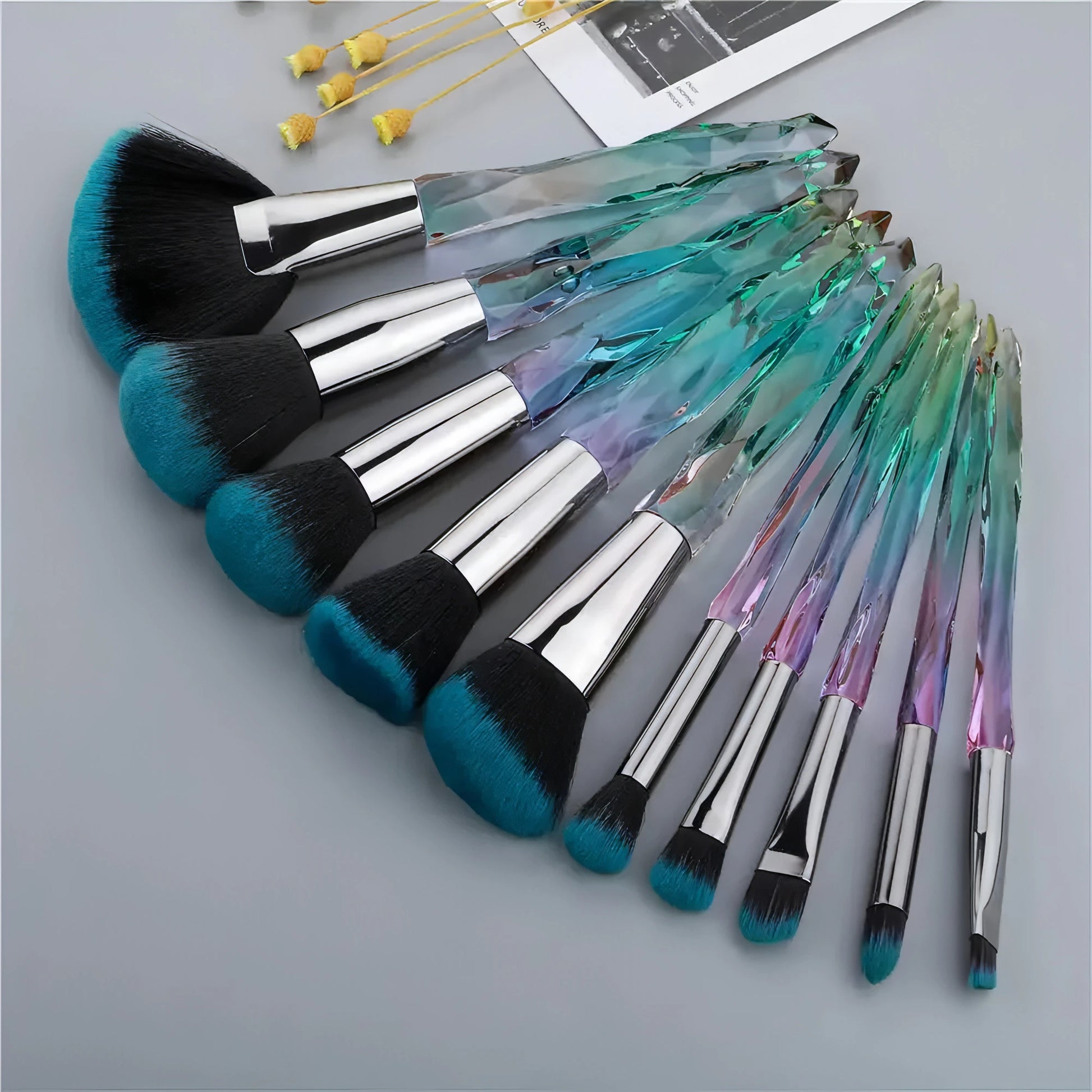 Belle&Rose™ Crystal Diamond Brush Set - Allure SocietyMakeup Brush Set