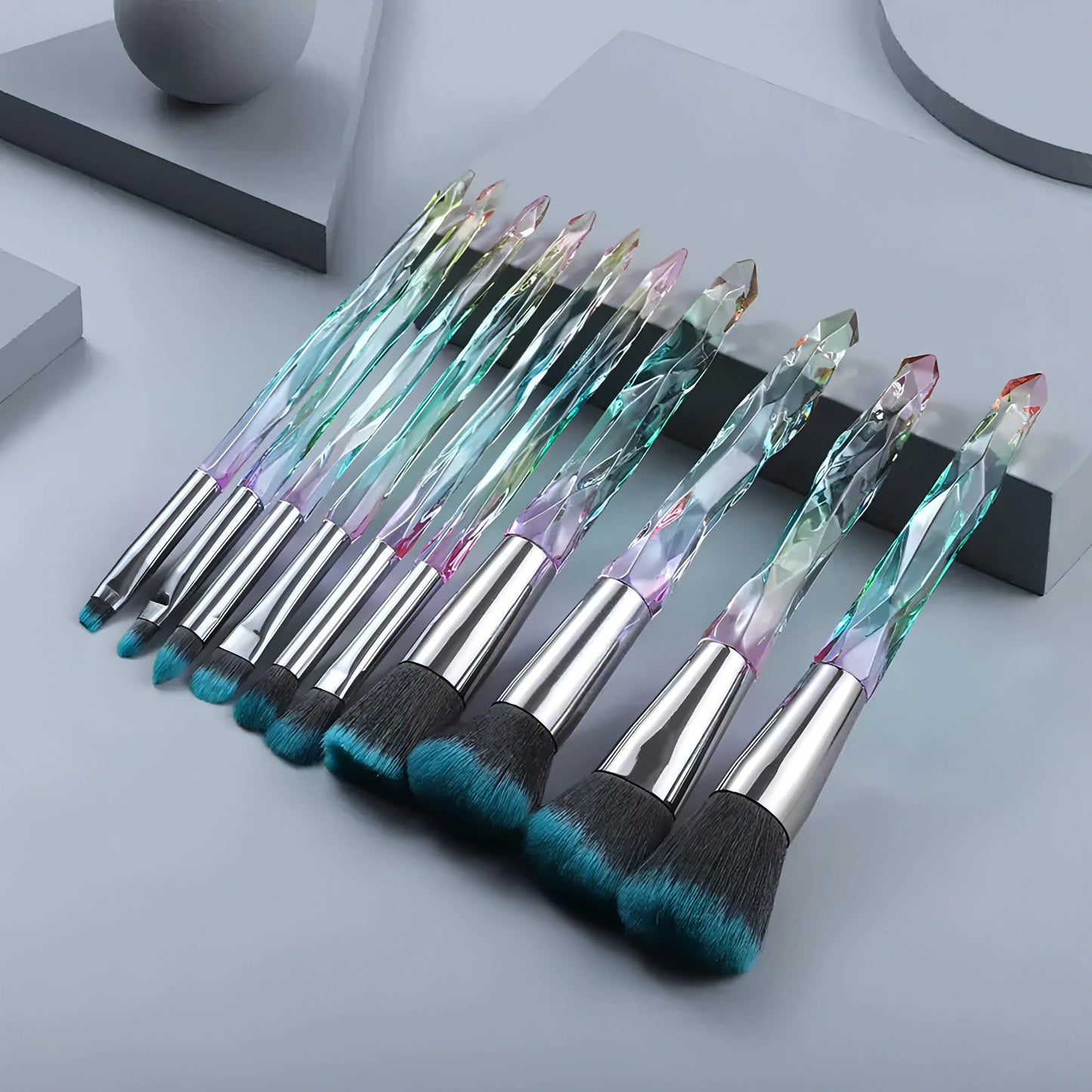 Belle&Rose™ Crystal Diamond Brush Set - Allure SocietyMakeup Brush Set