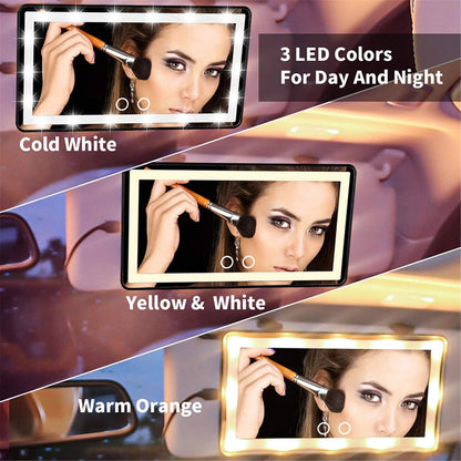 Car LED Makeup Mirror with 60 LED Lights - Allure SocietyCar Makeup Mirror