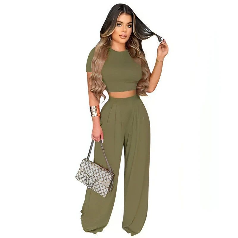 Casual Crop Top Set - Allure SocietyLoungewear Sets