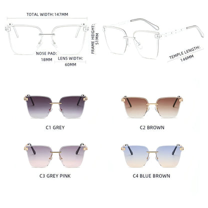 Cat Eye Sunglasses Frameless - Allure SocietyUV Sunglasses