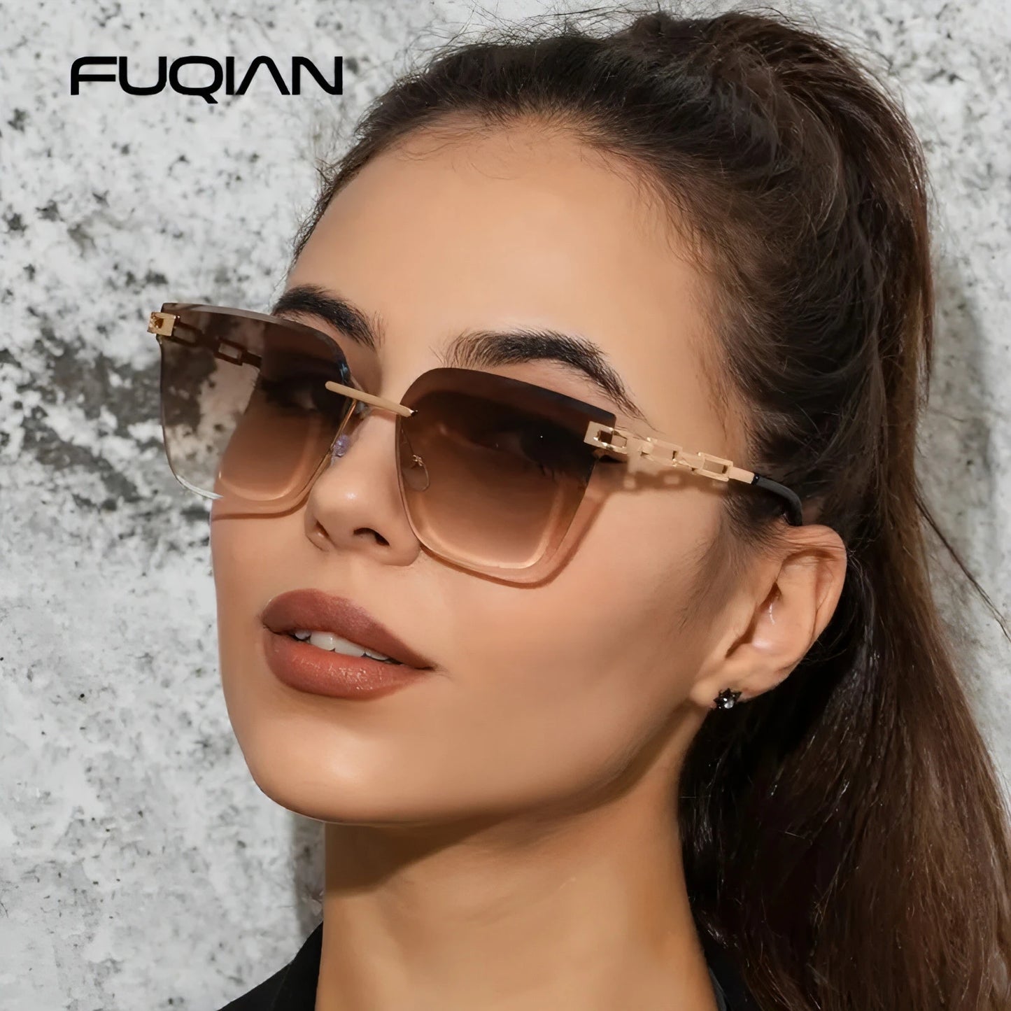 Cat Eye Sunglasses Frameless - Allure SocietyUV Sunglasses