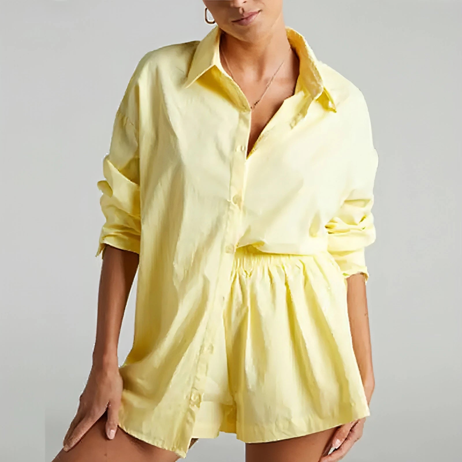 Classic Shorts and Long Sleeve Shirt Set - Allure SocietyCasualwear Sets