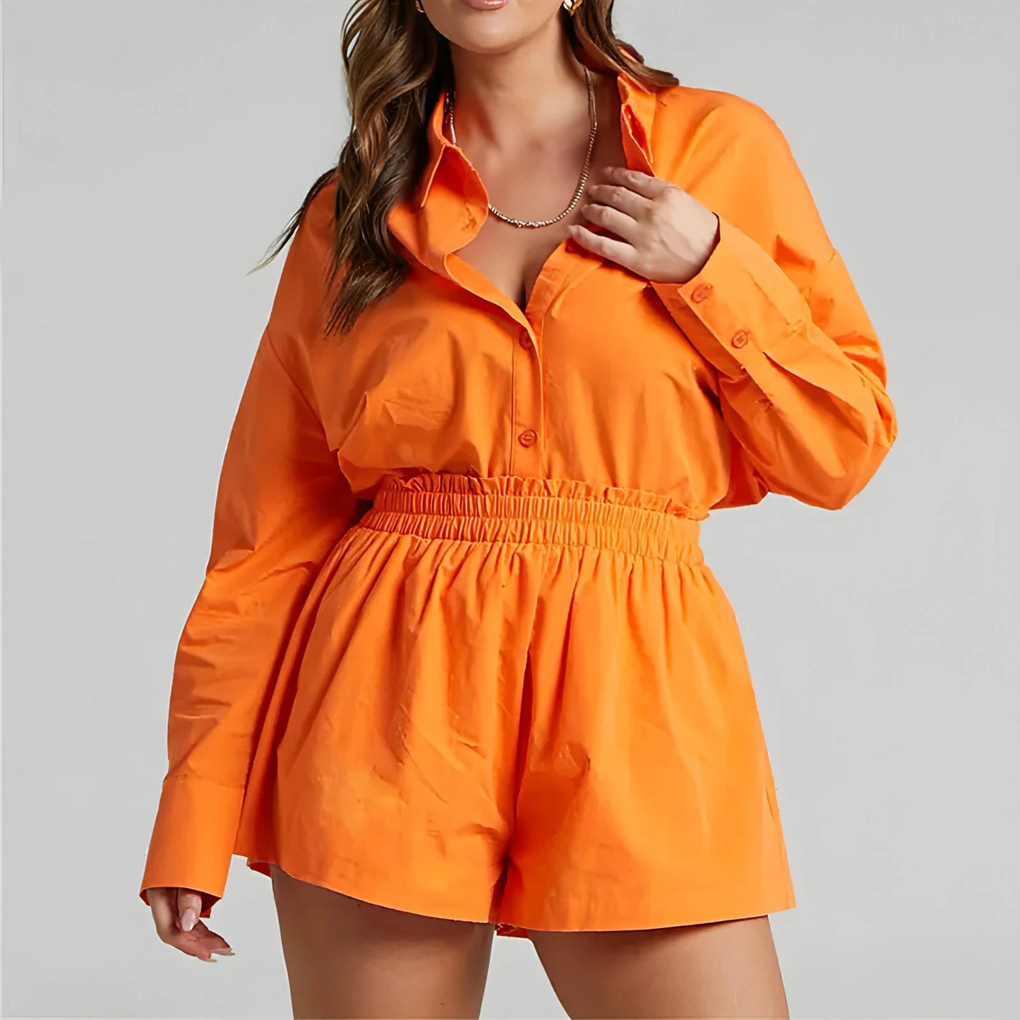 Classic Shorts and Long Sleeve Shirt Set - Allure SocietyCasualwear Sets