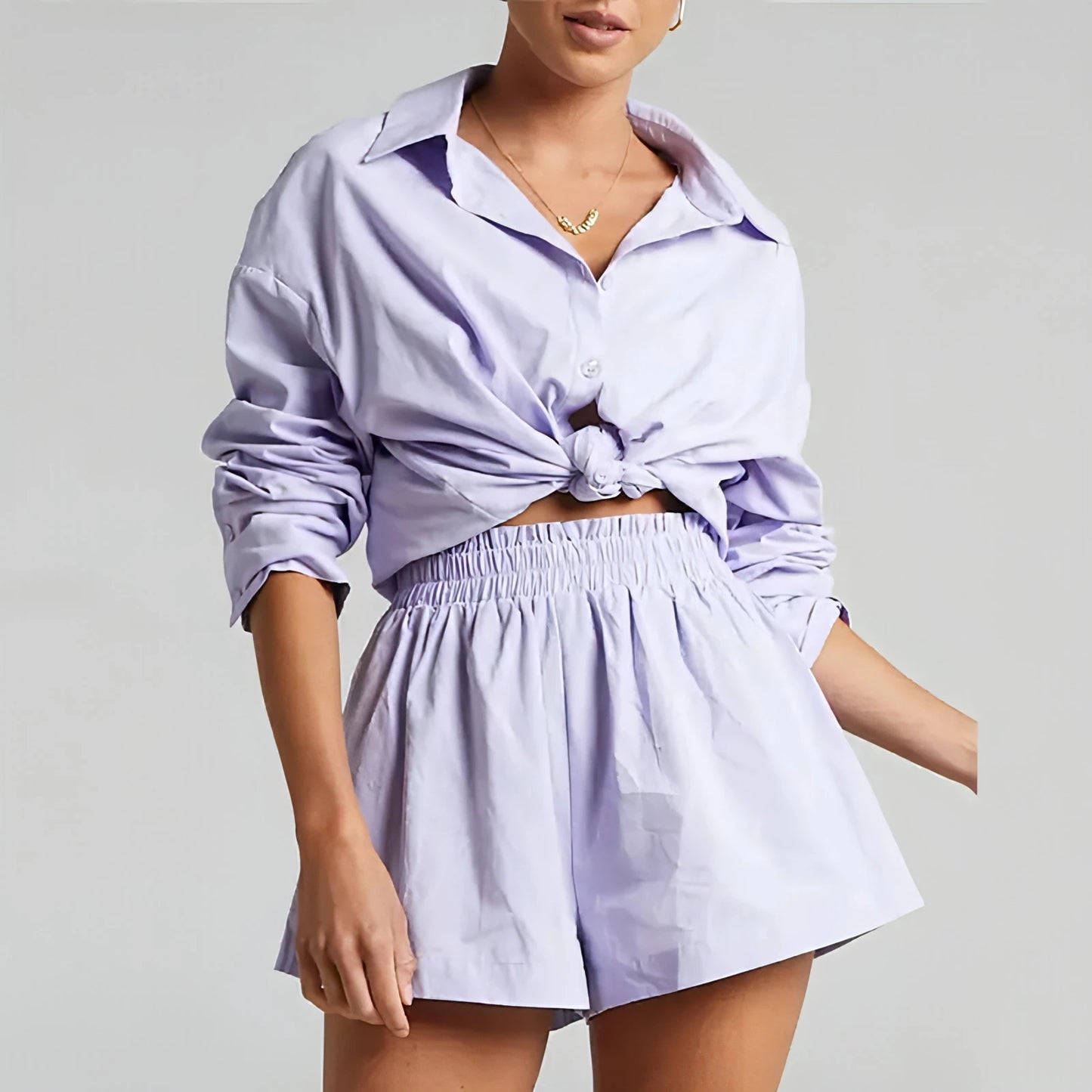 Classic Shorts and Long Sleeve Shirt Set - Allure SocietyCasualwear Sets