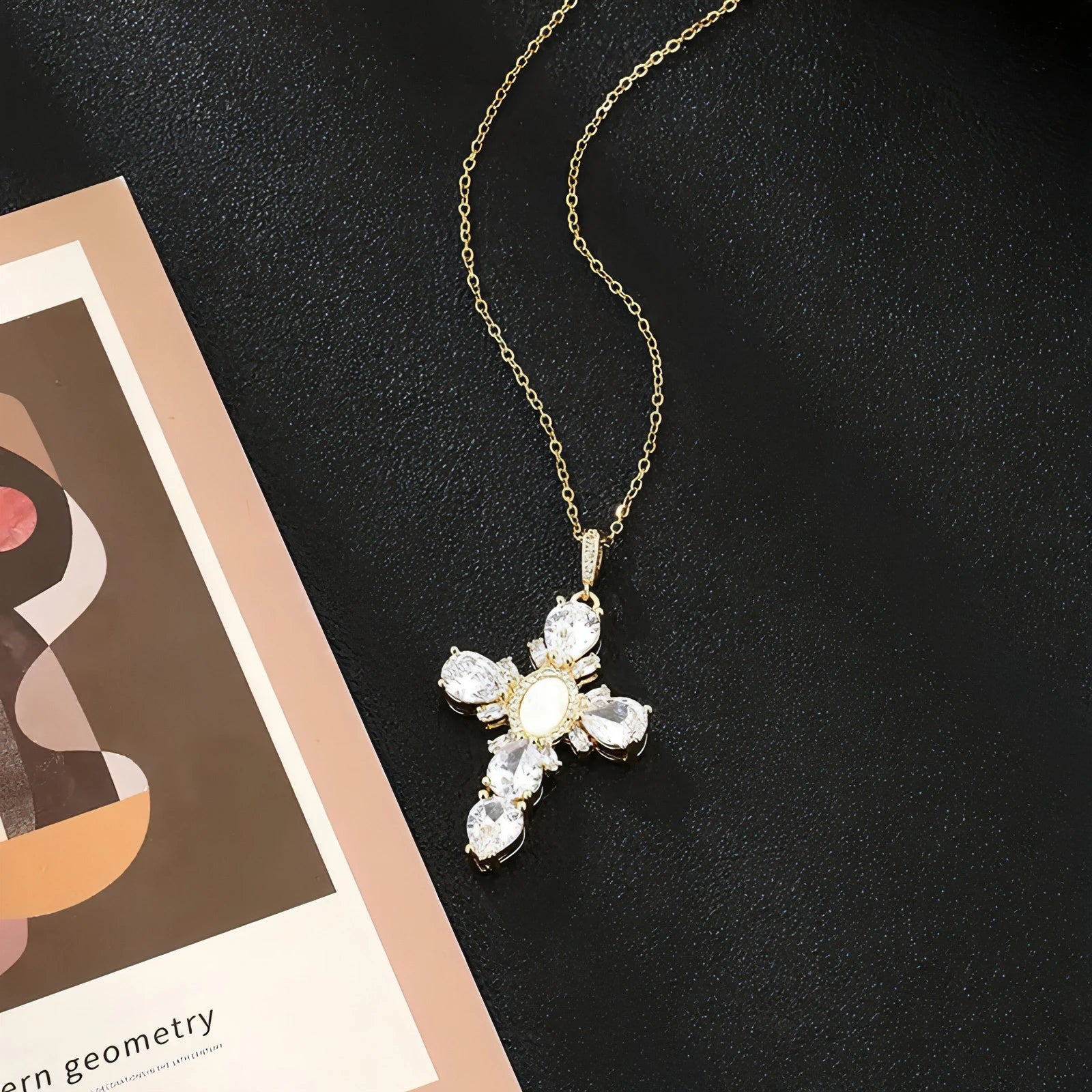 Cross Crystal Necklace - Allure SocietyNecklaces