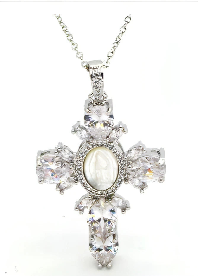 Cross Crystal Necklace - Allure SocietyNecklaces