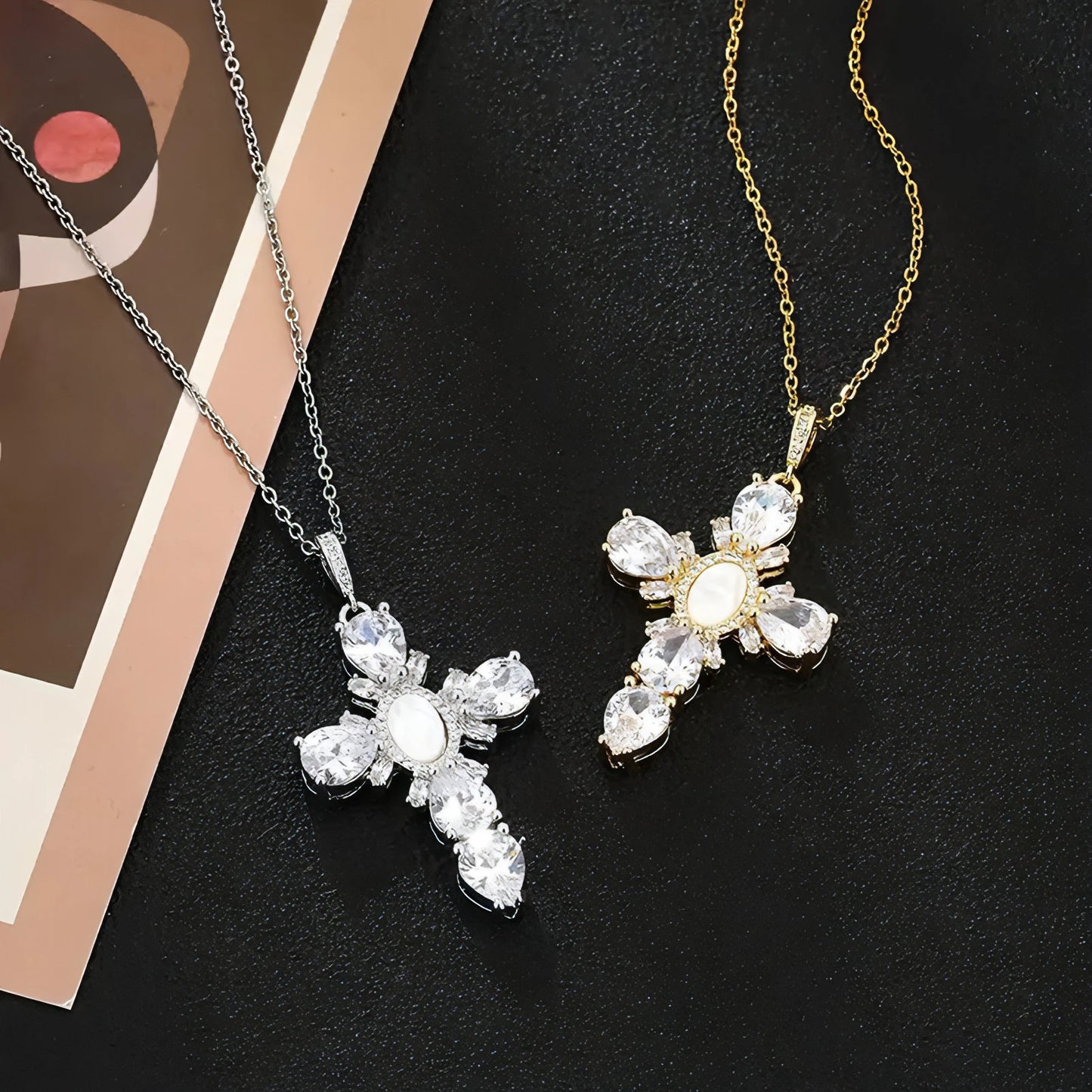 Cross Crystal Necklace - Allure SocietyNecklaces