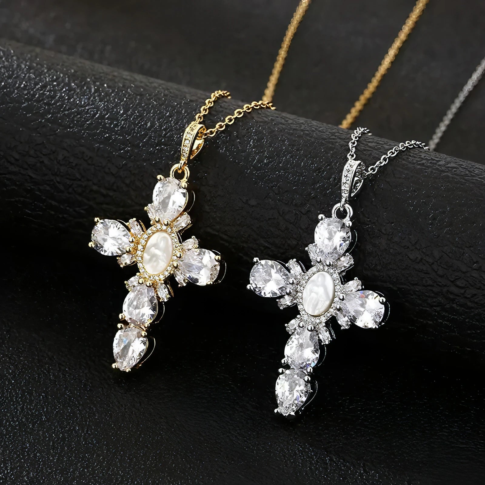 Cross Crystal Necklace - Allure SocietyNecklaces