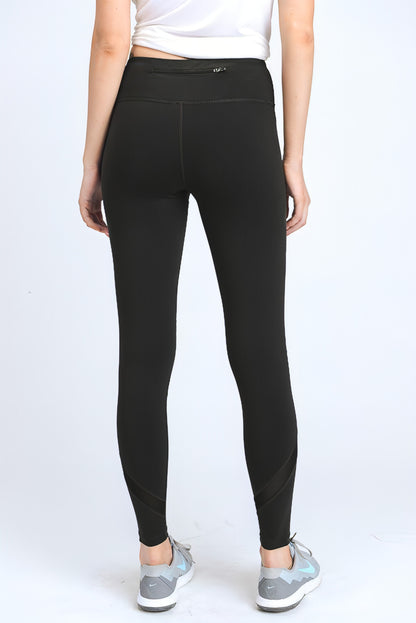 Cross Mesh Panels Pocket Full Leggings - Allure SocietyActivewear Pants